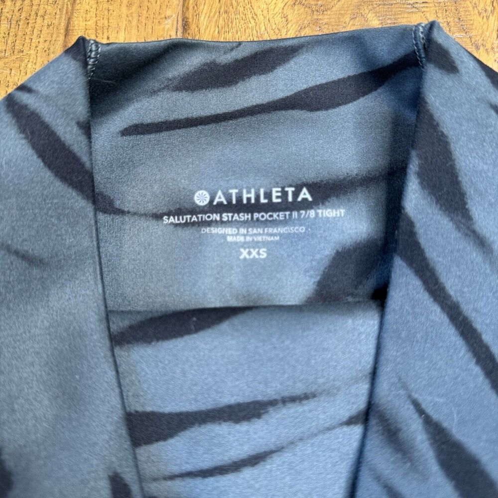 Lot of 3 Athleta Legging Bundle 7/8 Tight Womens Size XXS Burgundy, Orange - Picture 10 of 11